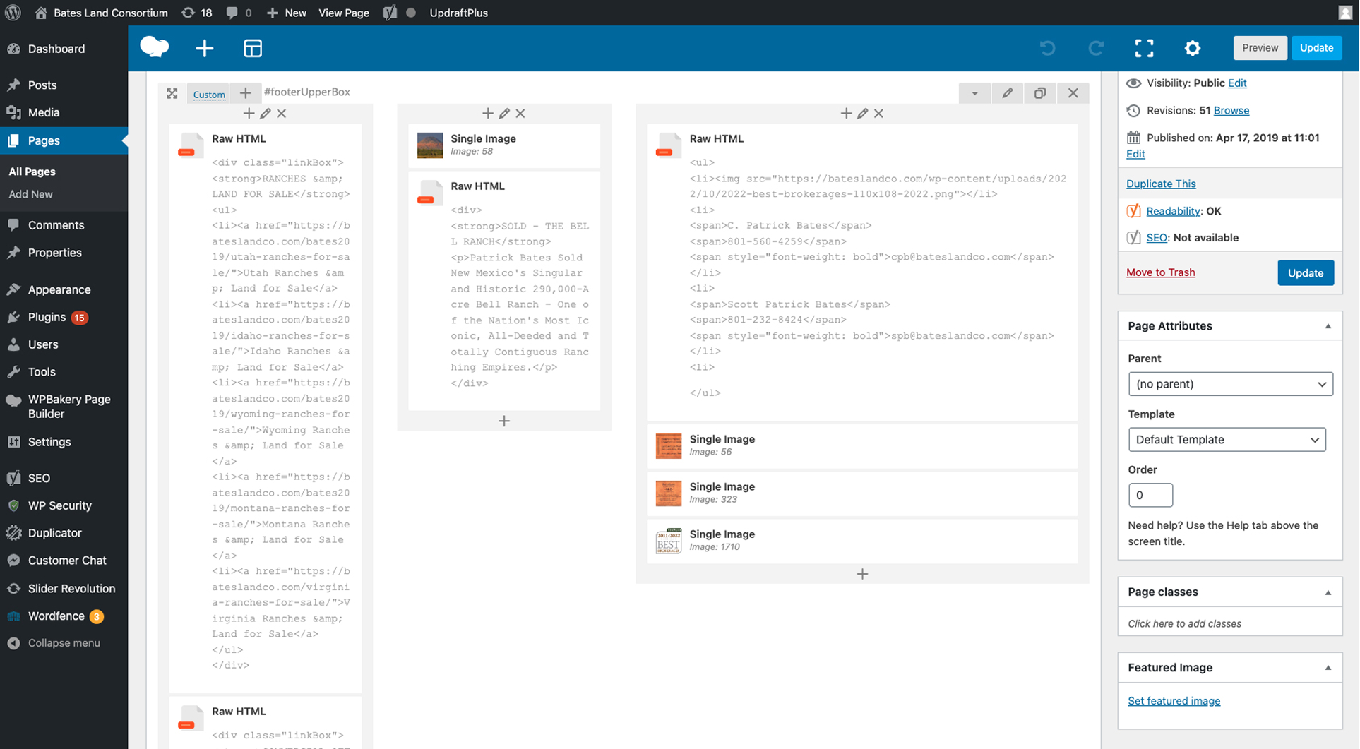 Landscape footer element
