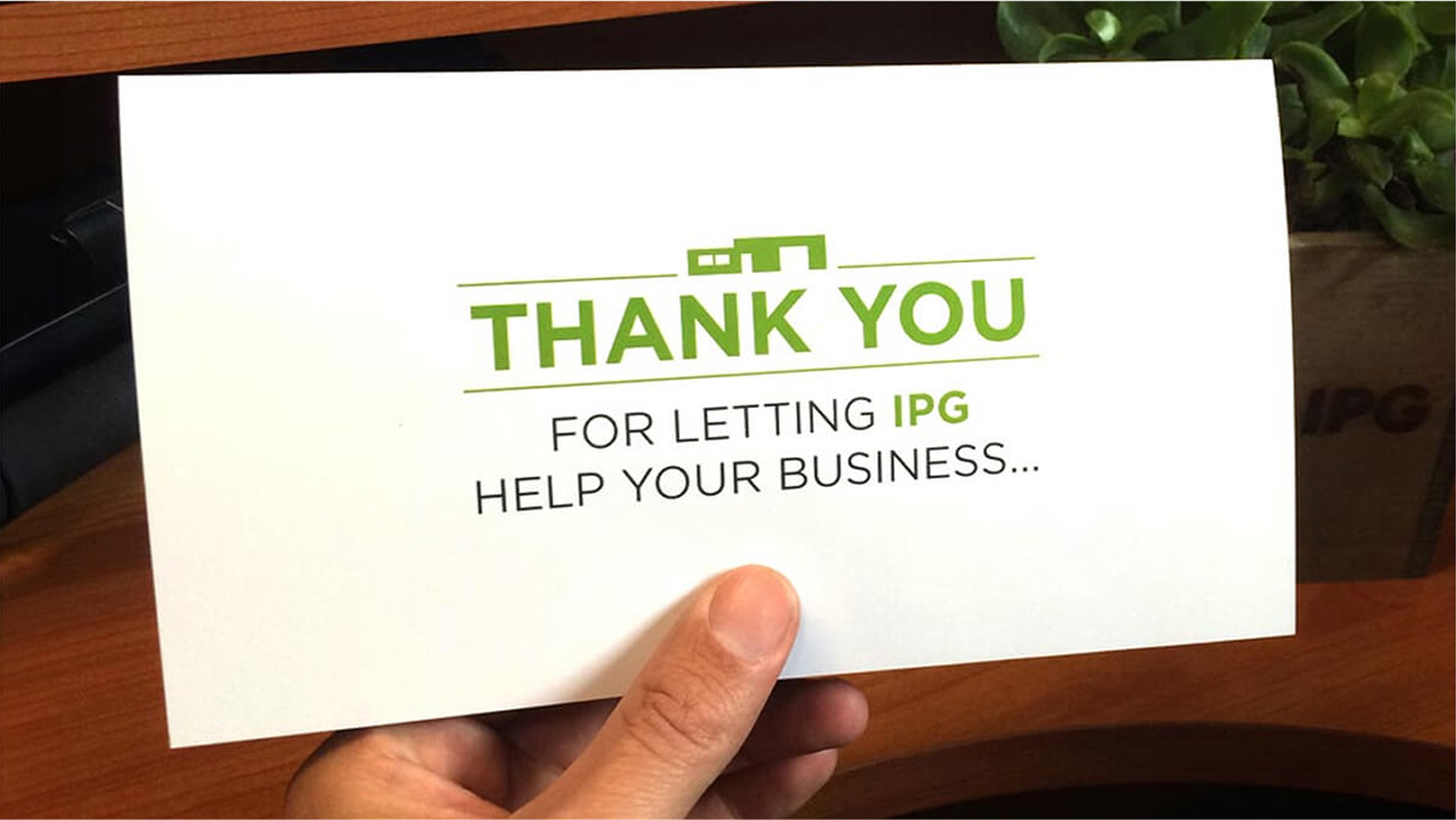 IPG thank-you card