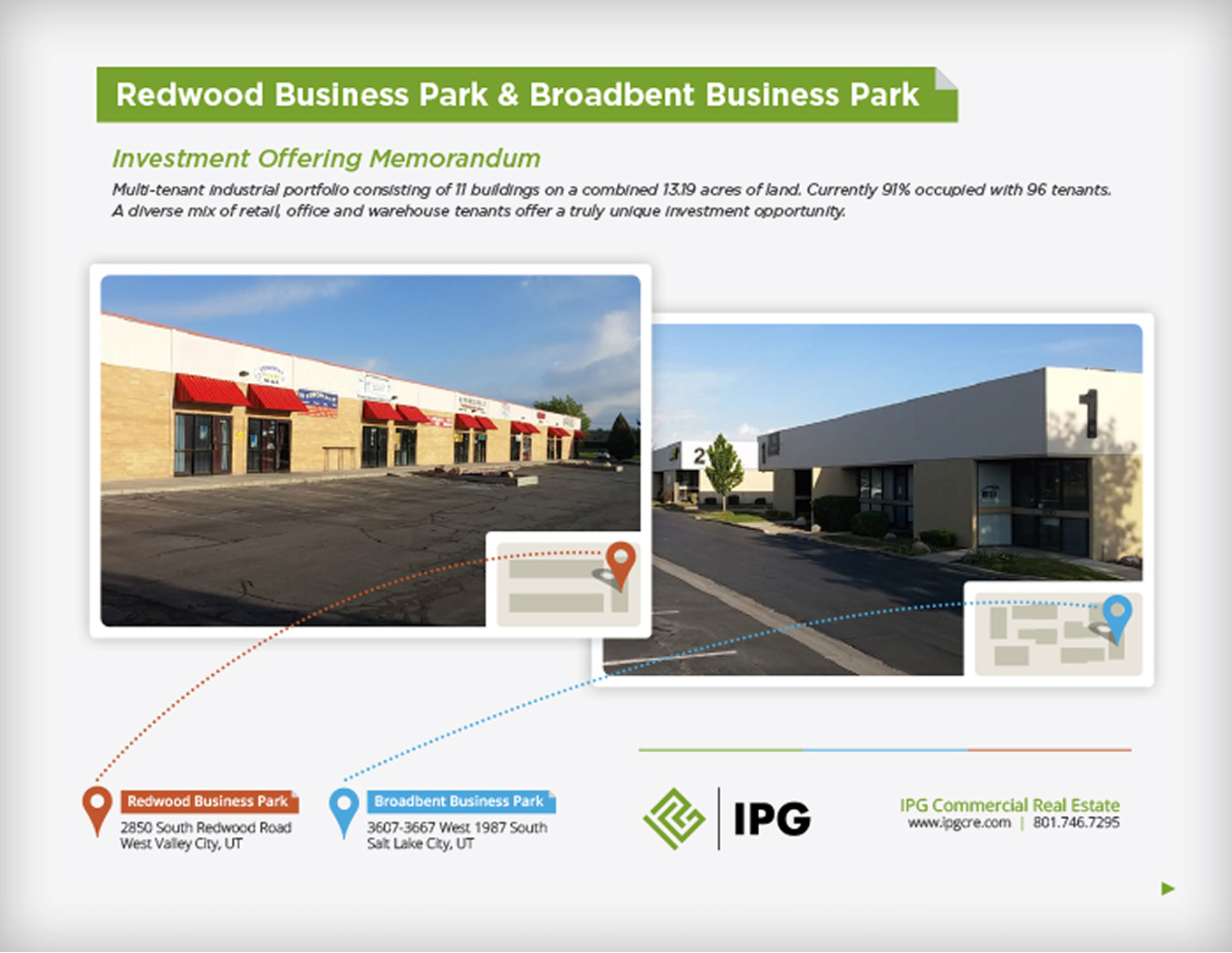 IPG offering memorandum cover — Redwood & Broadbent Business Park