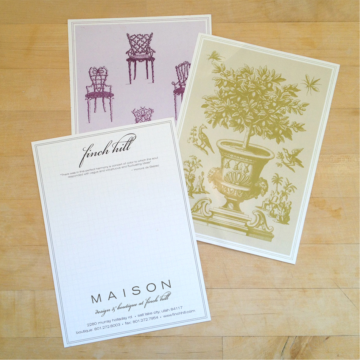 Maison printed layout cards