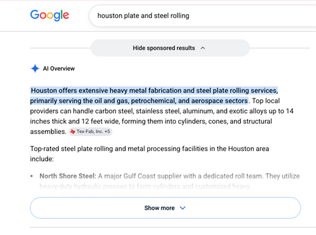 Search result: Houston plate and steel rolling
