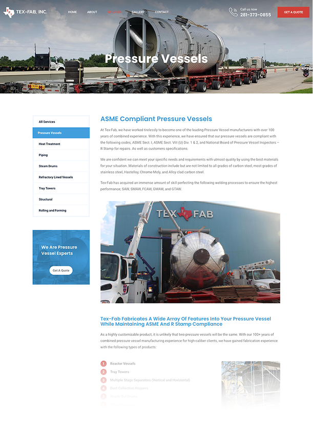 Tex-Fab pressure vessels page