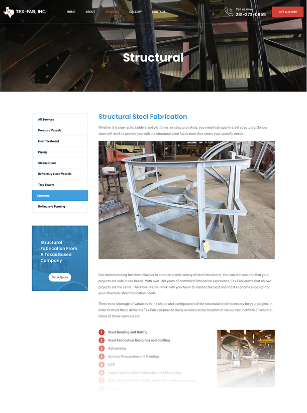 Tex-Fab structural page