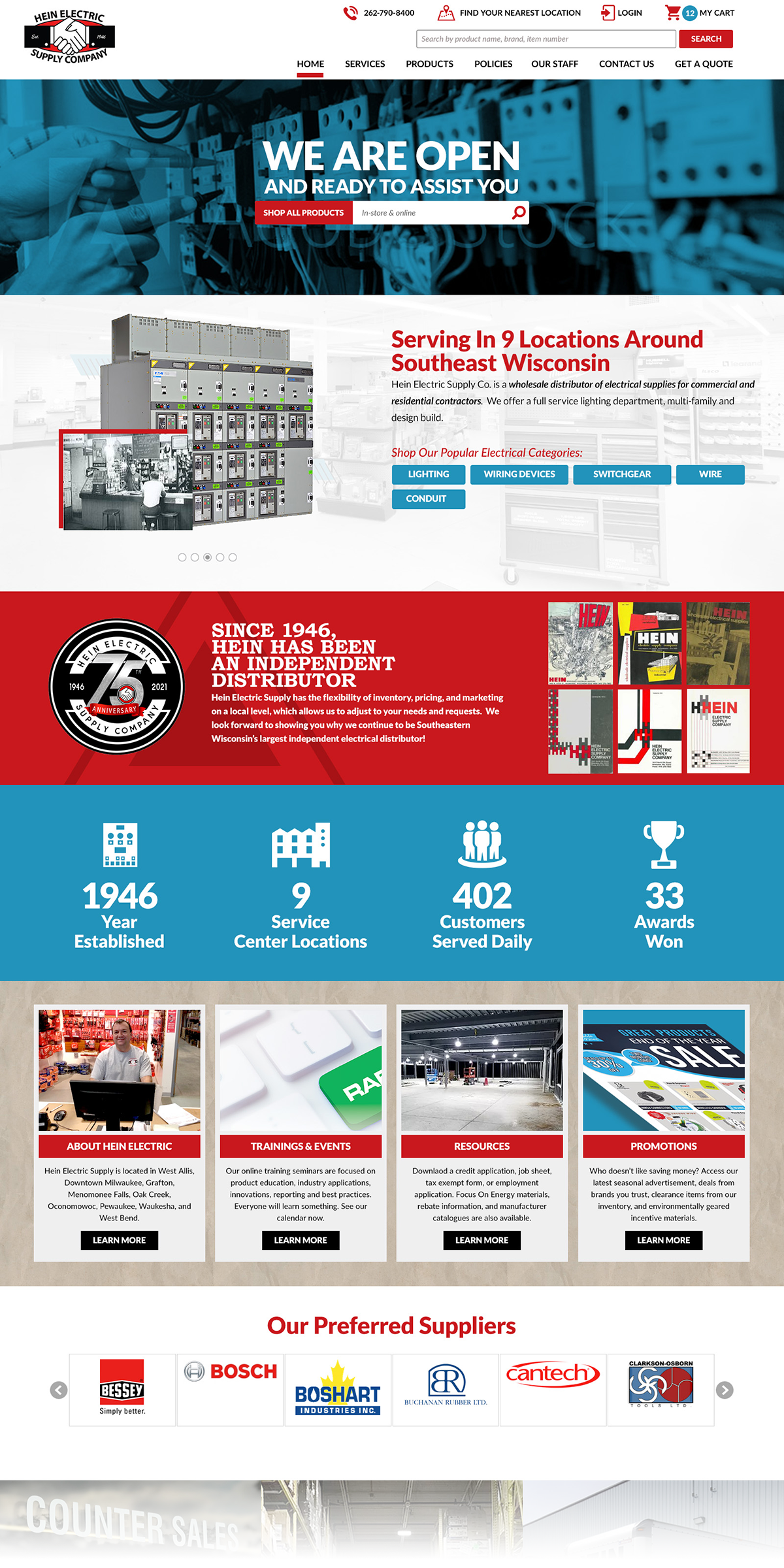 Hein website homepage designed by Pixelcrane